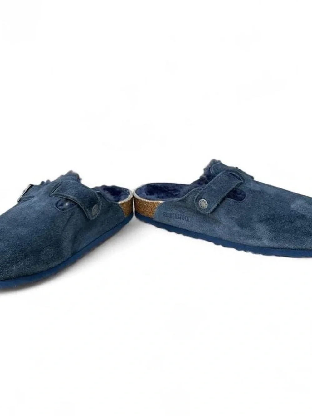Birkenstock Boston Shearling Midnight Navy Suede Clogs EU 44 US Men's 11 Regular